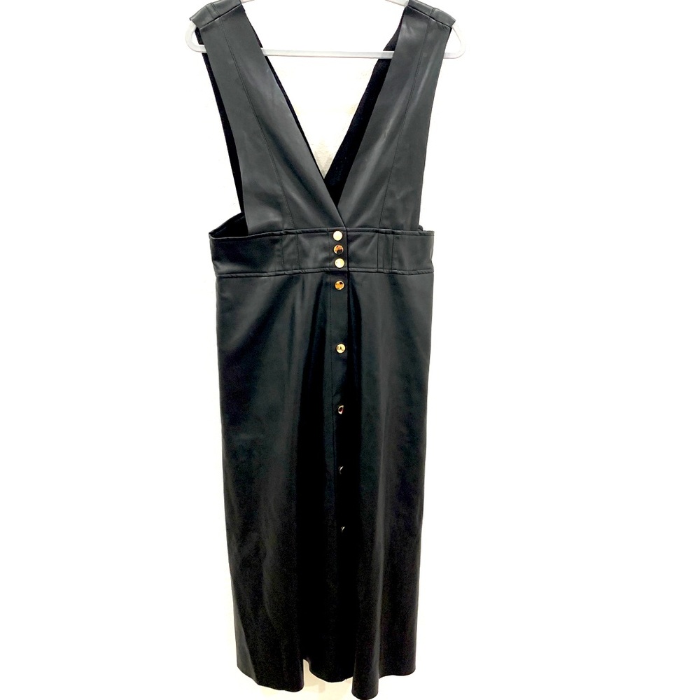 Zara faux leather apron dress w/pockets! Size XL